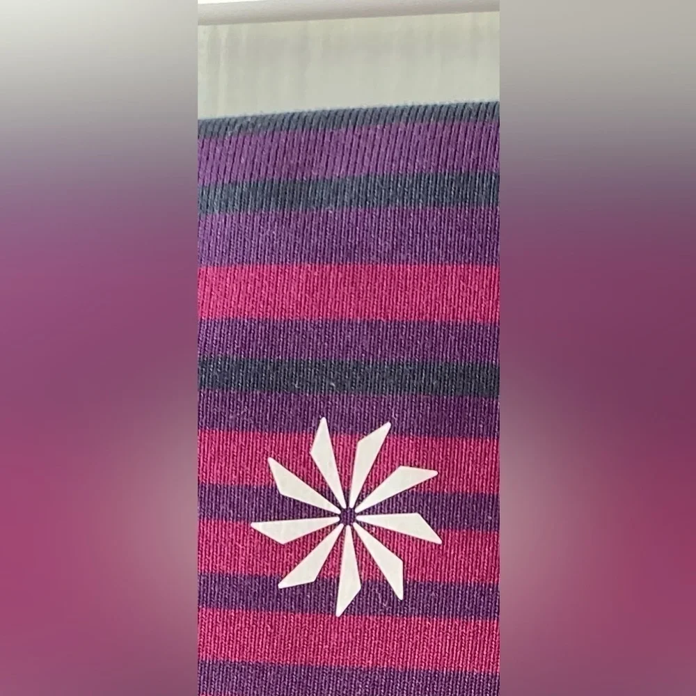 Athleta Chaturanga Purple Striped Leggings Size M - Picture 8 of 10